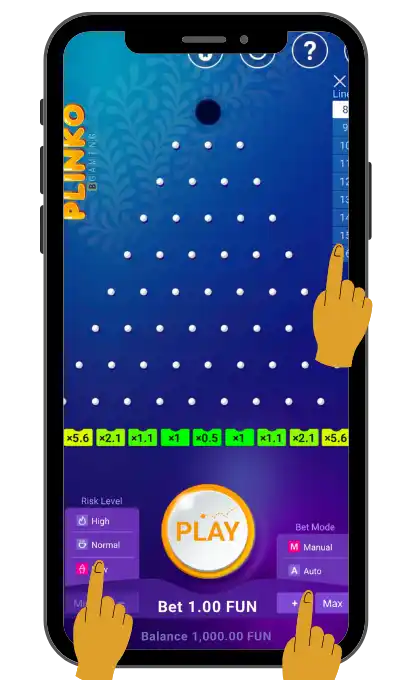 Appuyer sur le bouton Play pour lancer la bille